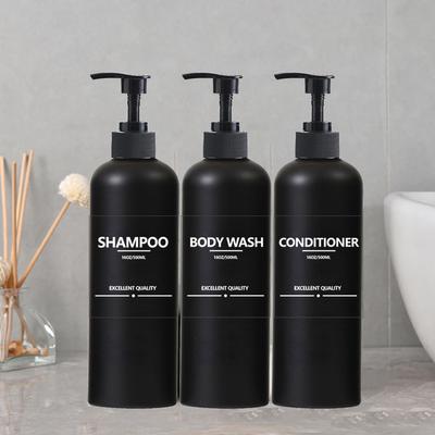 500ML Buzlu Siyah Uzun Losyon Şişesi Etiketli El ve Bulaşık Sabunu Dispenser Seti Losyon Kabı Seyahat Boş Şişeler