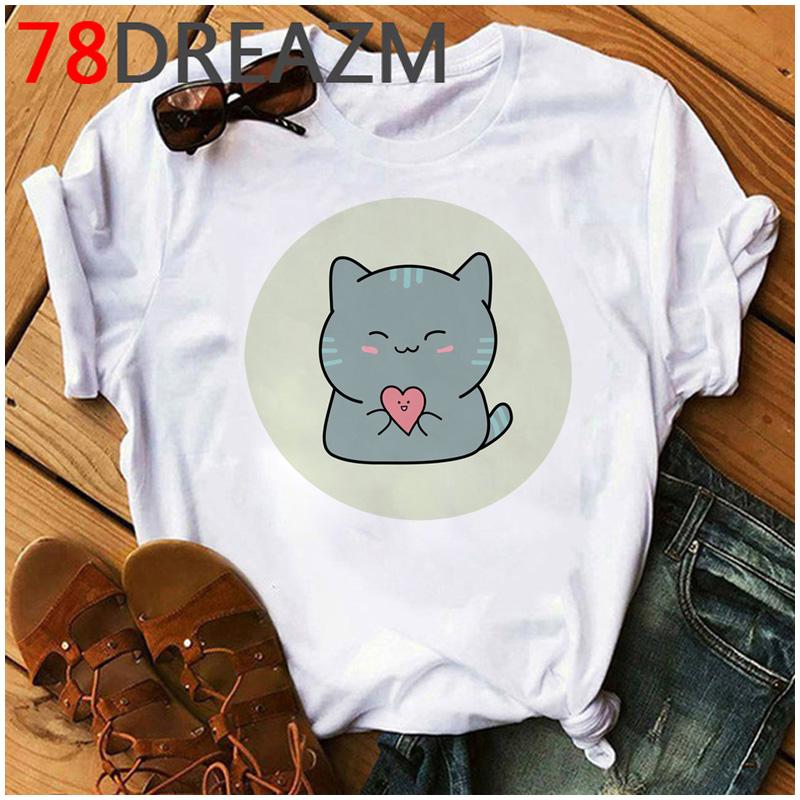 Lustige Katze 3D-Druck Damen T-Shirt Sommer Top Kawaii Kätzchen T-Shirt Unisex Koreanischer Stil Kleidung Niedliche Hip Hop Oberteile Weiblich
