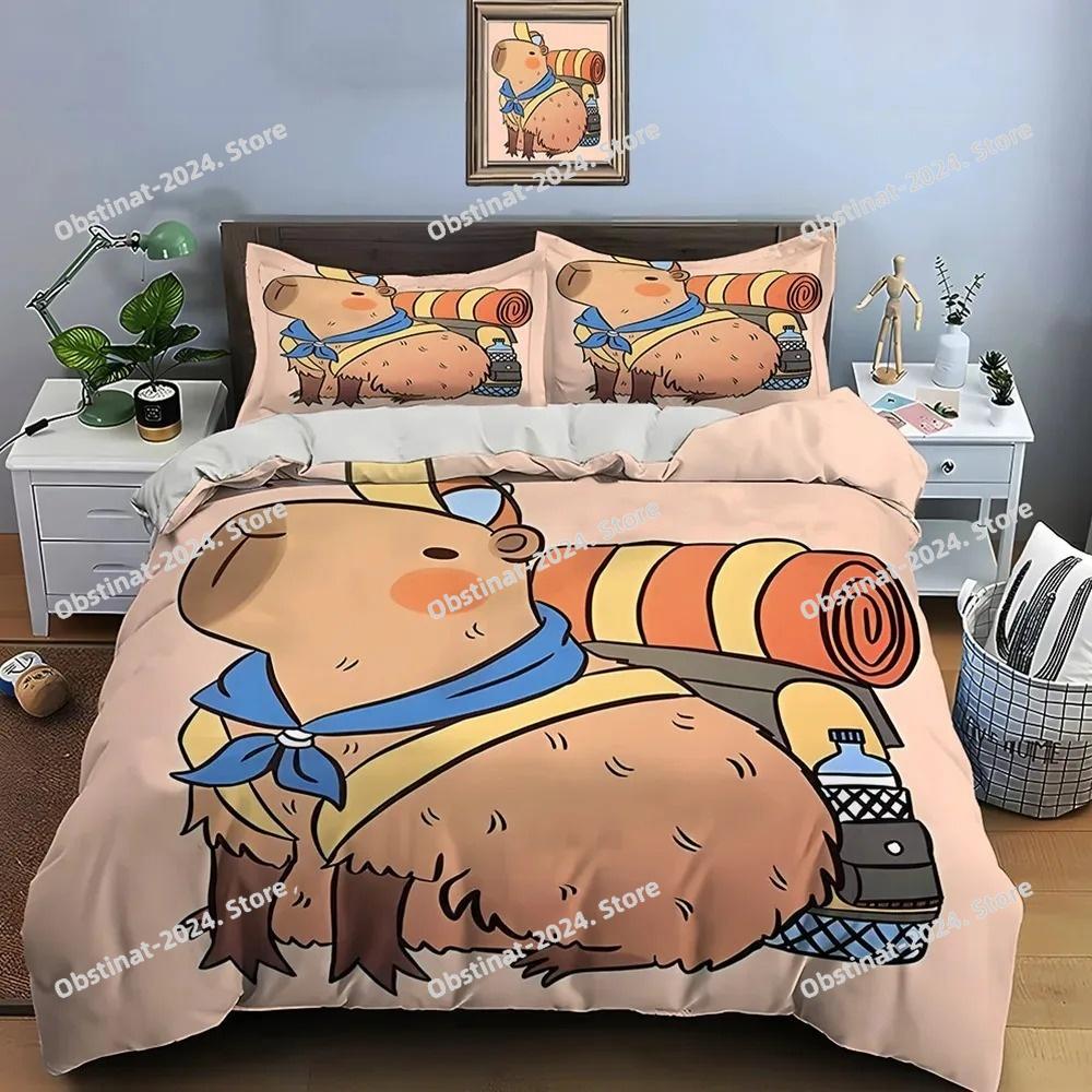 3D Adorable Lovely Carton Capybara Print Beding Set Soft Duvet Cover featuring Pilowcases Adult People plus Children Beding Set Premium Gifts