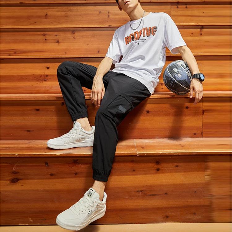 Li Ning Badfive Sports Basketball Series Woven Cuff Sports Pants Men Pants Black AYKR363-2