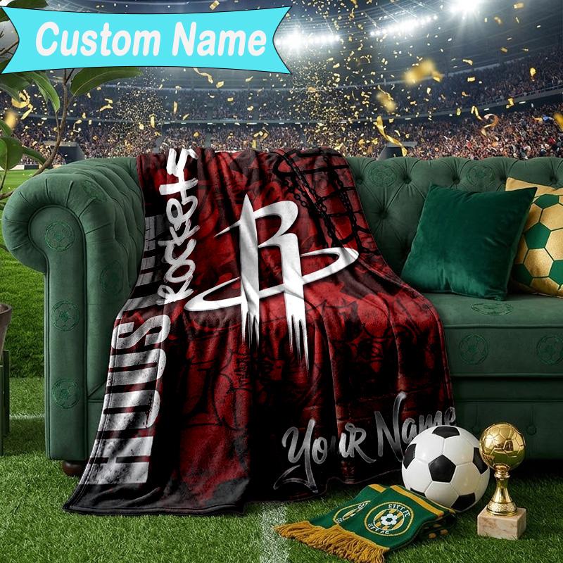 Custom Name Blanket Rockets Team Art Blanket Bedding Blanket for Travel, Camping, Living Rooms, Offices, Sofas, Fan Christmas gift