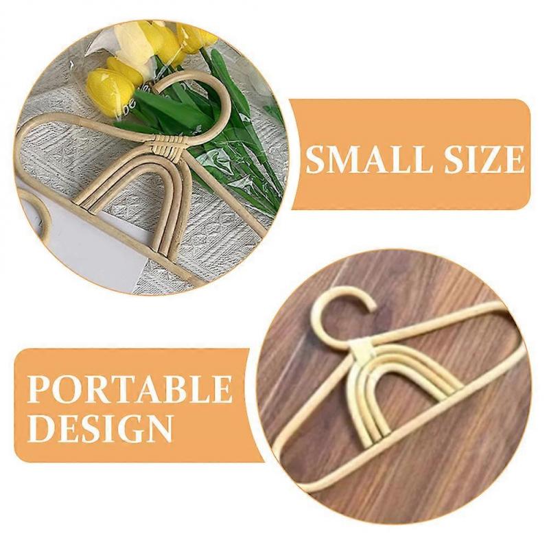 Rattan Hangers for Kids Clothes in Khaki Color with Craftsmanship for Home Use 2 pcs