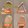 Summer new high heels crystal thick heel outer wear women's sandals women's rhinestone transparent cool slippers large size
