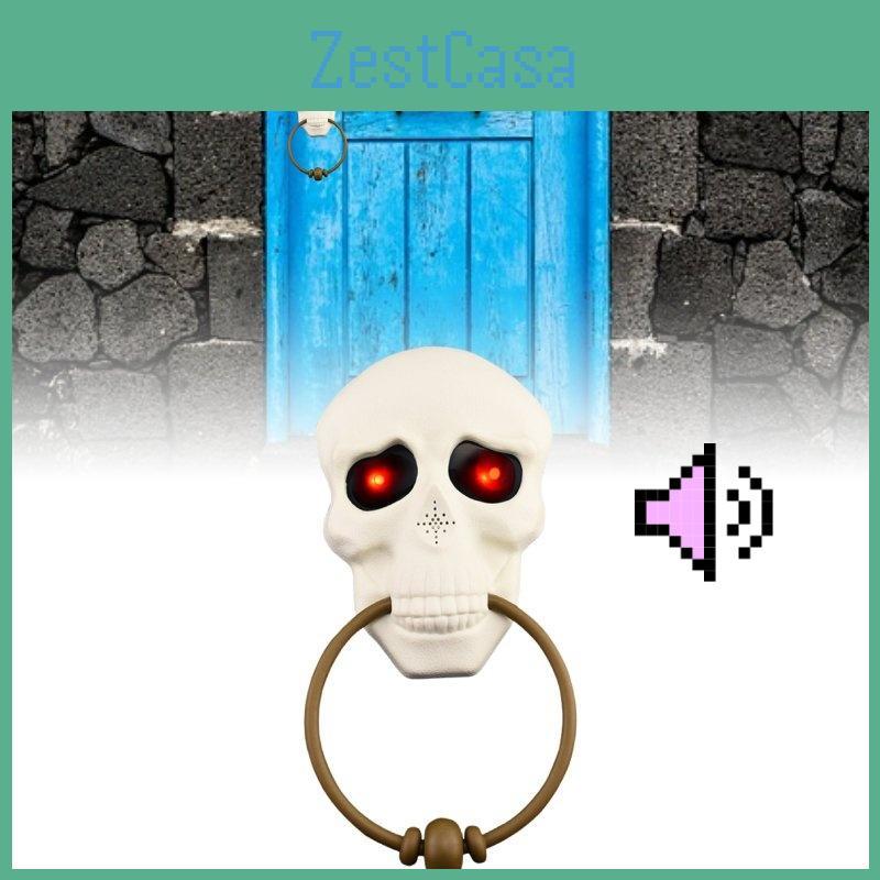 Spooky Halloween Doorbell Decorative Skull Design Light Up And Sound Effect Prop
