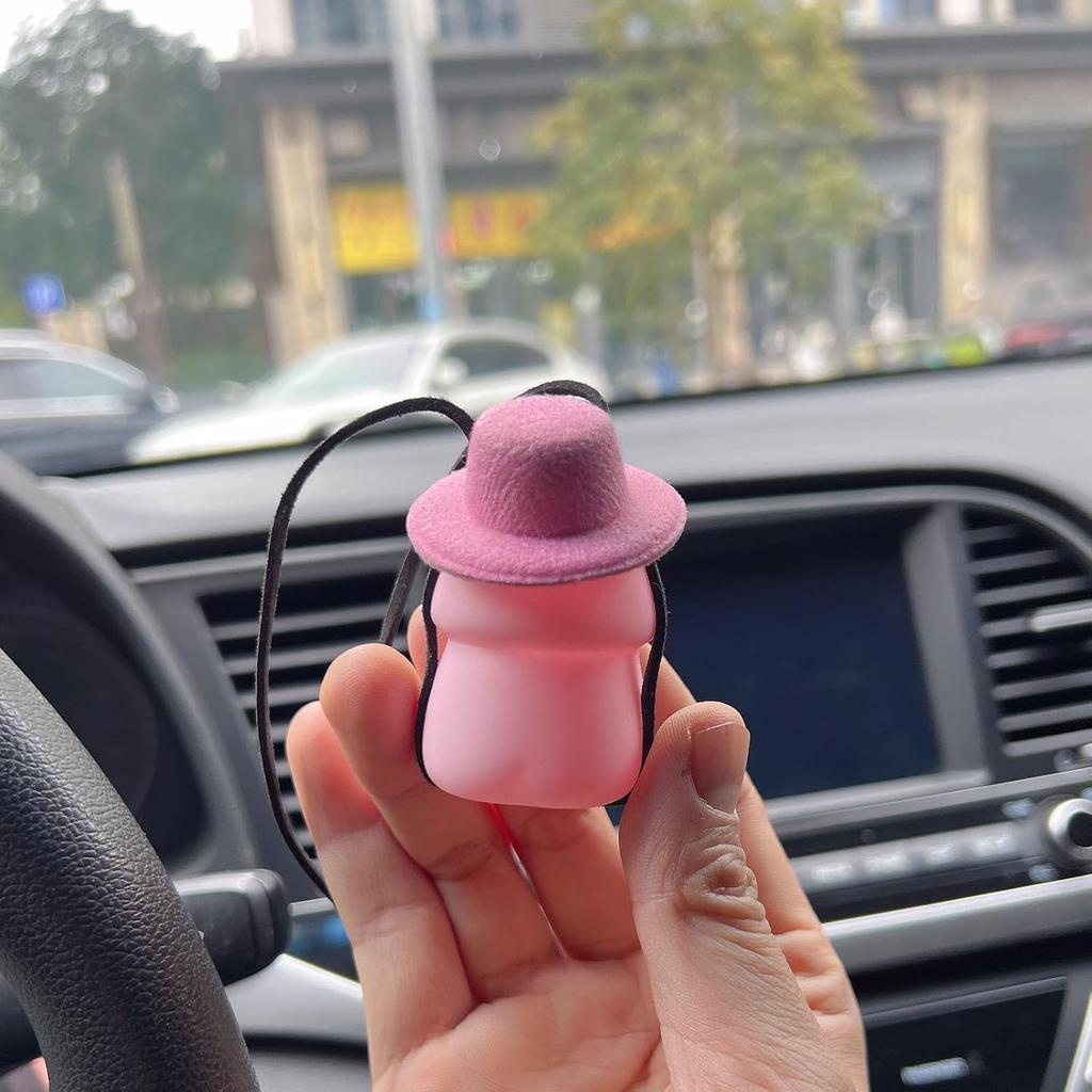 2 st penisformade bilhängande prydnader, Roliga backspegel-tillbehör, Söta dekorationsberlocker för backspegeln, Penis-skämtpresent (Stil B)