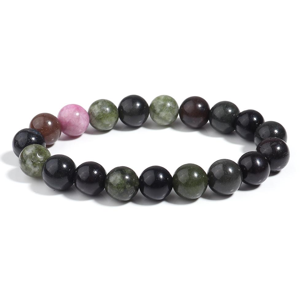 

Браслет женский из бусин ручной работы из радужного турмалина - Натуральный камень, Аксессуары высокого класса.