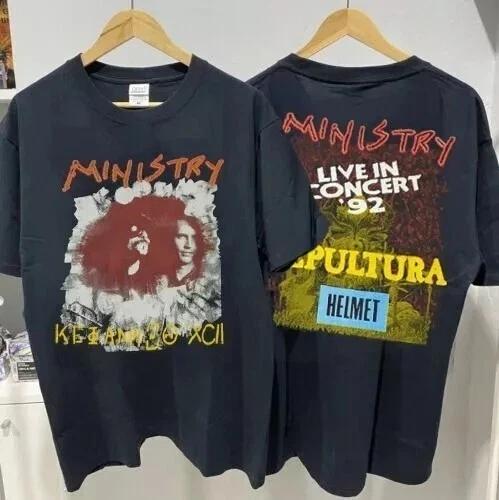 Ministry Band T-shirt, Ministry Band Tour 2 Side Black T-T-shirt Unisex S