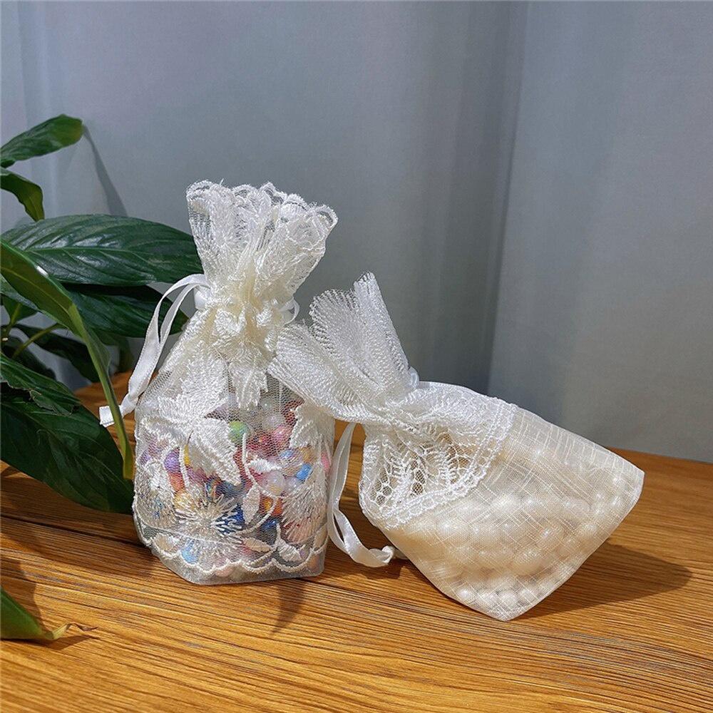 1 Stück/Beutel 10x14cm Exquisiter Verpackungsbeutel Modische Bestickte Kordelzugtaschen Spitze Große Blumen Tasche Geschenktasche Schmuckverpackung Hochzeitsgeschenk Verpackung
