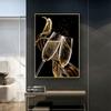 Schwarz Goldene Blume Glas Leinwand Poster Drucken Abstrakte Wand Kunst Malerei Moderne Wohnkultur Nordic Wohnzimmer Dekoration Bild
