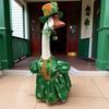 St. Patrick's Day Goose Outfit Irish Shamrock Porch Goose Clothes Fits 23" Cement Plastic Goose Statue for Outdoor Patio Lawn Yard Garden Decoration
