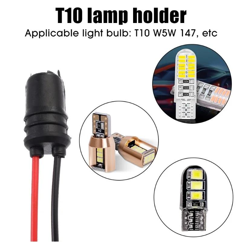 Bulb Socket Car Bulb Extension T10 Connector Wedge Base Bulb Plug for Motorcycle Dashboard Car Lighting Accessories