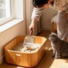 Совок для котячого послі Совок для кошенят З дерев'яною ручкою Глибока лопатка для наповнювача домашніх тварин Для квартири Вітальні Ветеринарний Для приміщень