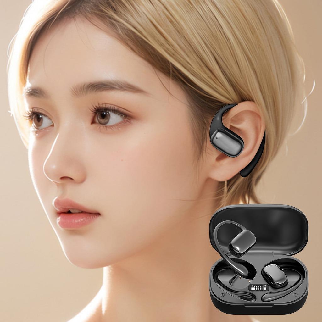 Offene Ohrhörer, kabellose Ohrhörer mit Clip, Knochenleitungskopfhörer, Bluetooth 5.4, wasserdichte Sportkopfhörer zum Laufen, Gehen, Trainieren