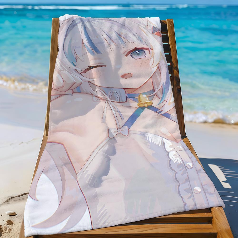 VTuber G-Gawr Gura Süßes Handtuch Sport Schnelltrocknend Reise Campingausrüstung Sandfest Weich Leicht Großes Strandtuch