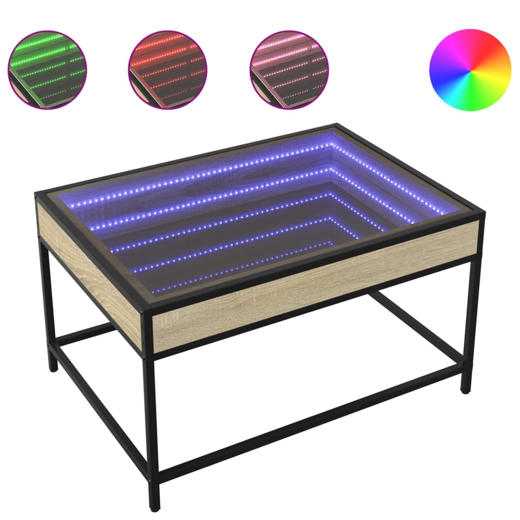 Infinity LED Coffee Table in Sonoma Oak 70 x 50 x 41 cm