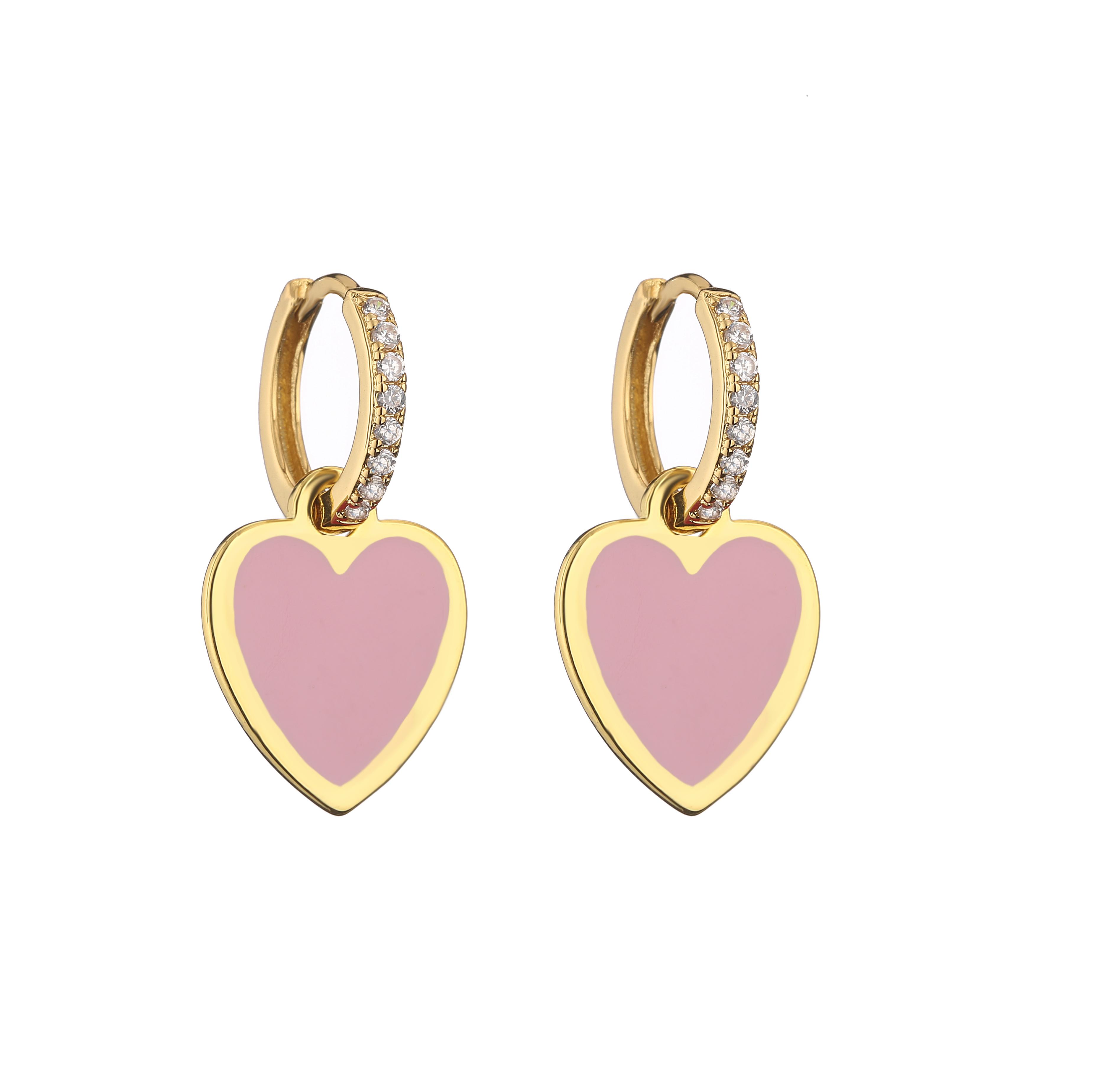 HECHENG,1 pair,New Fashion Lighning Love Heart Drop Earrings For Women,CZ Cute Small Earrings Simple Design Sweet Gift 1 Pair