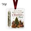 Christmas Cash Holder Gift Ornament, Acrylic Angel Santa Cat Money with Lanyard for Xmas Tree, Holiday Party Hanging Decoration Ornament