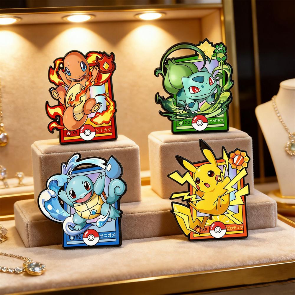 4pcs  Enamel Pins Metal Brooches Lapel Badges for Backpack Clothes Jewelry Accessory Cartoon Lapel Pin Gift for Fans Kids