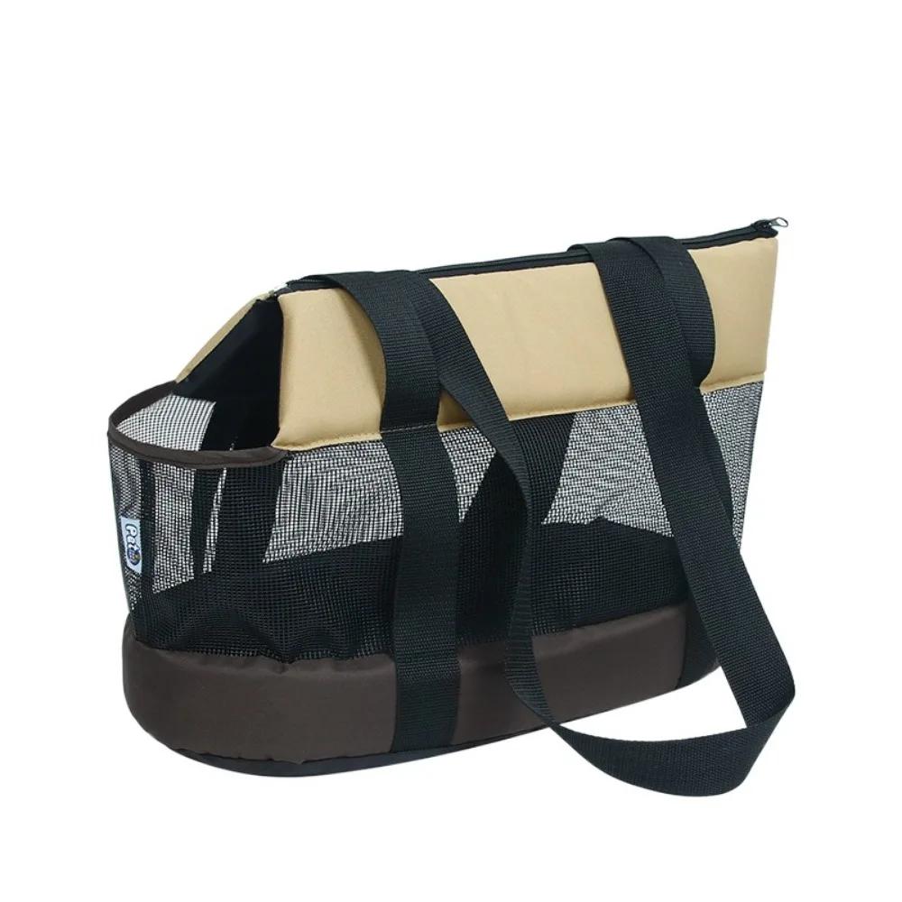 

Practical Oxford Cloth Pet Carrier Black Foldable Pet Bag Breathable Lightweight Pet Backpack Hiking Trip S кофейный