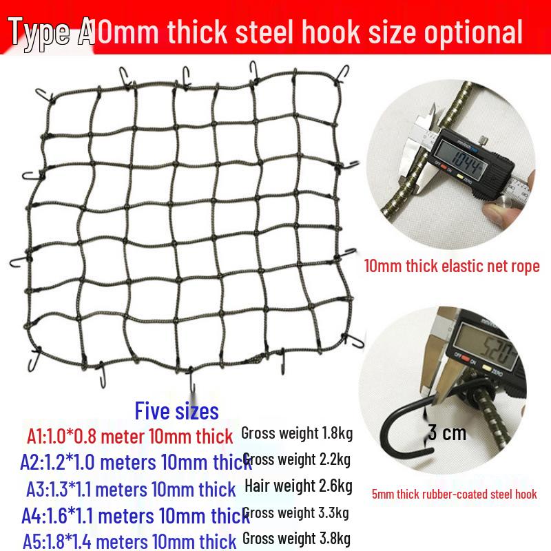 Car Roof Cargo Net for Luggage and Moving - SUV/Truck Tensioner and Binding Cover