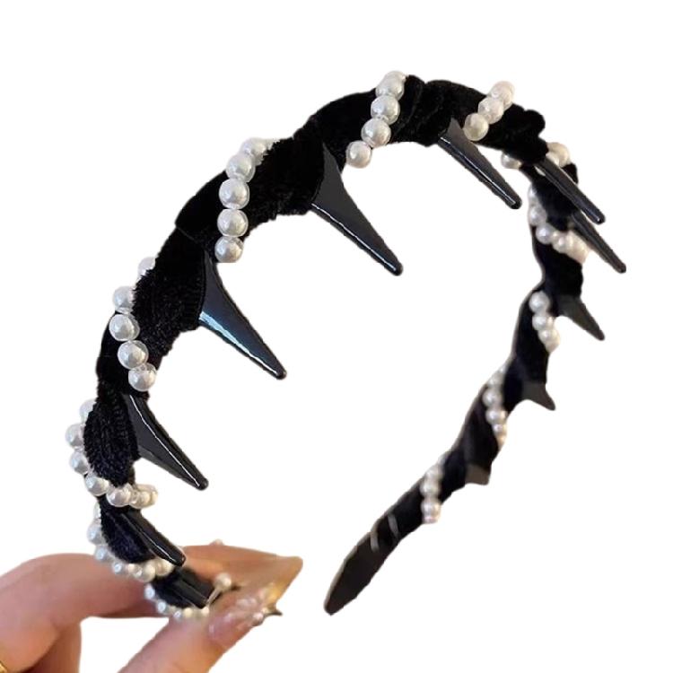 Artificial Crystals Decorated Velvets Headbands Glittering Waving Design Comfortable Hair Accessory For Women Girls