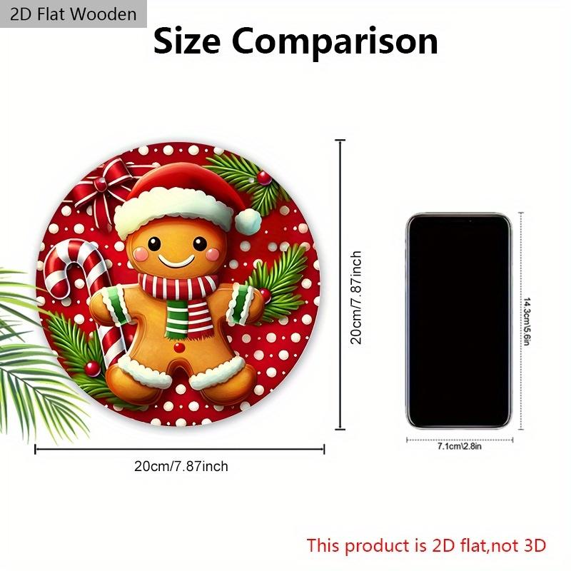 Weihnachts-Holzschild mit entzückendem Lebkuchenmann-Muster - Navidad-Schild für Haustür, Wandbehang-Dekor - Idealer Weihnachtsschmuck