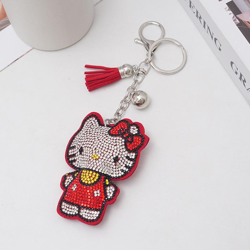Rhinestone Keychain Kawaii Cartoon Pendant Cute Backpack Charm Birthday Gift Anime Decor