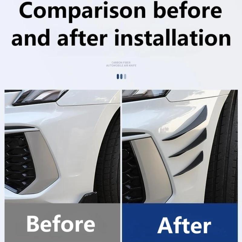 4/6pcs universal Front Bumper Lip Decoration Diffuser Splitter Fins Body Spoiler Canards Valence Chin Car Tuning Canard Decor