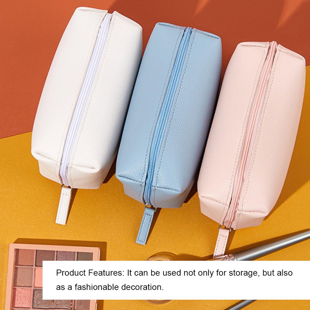 Personalized Ple Cosmetic Bag Portable Waterproof Multifunctional Handbag Fashion PU Solid Color Pouch Large Capacity