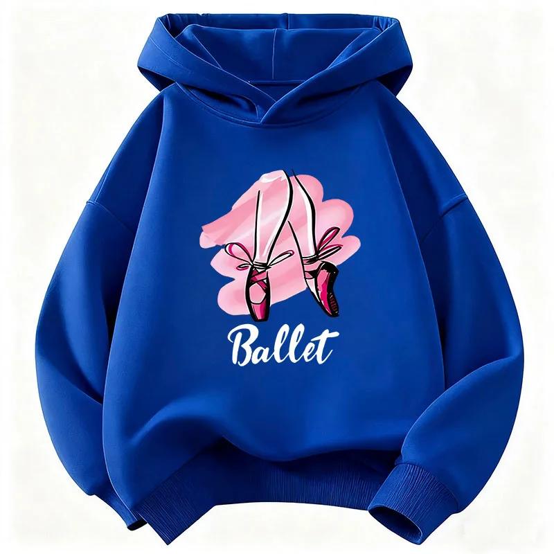Fashion Ballet Dance Shoes Girls Hoodies Children's Sweatshirt Hoody Girls Autumn Spring Casual Hoodies