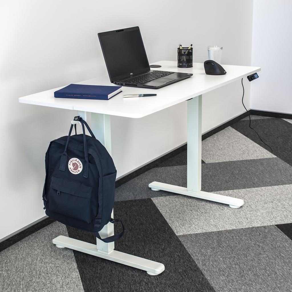 Elektrischer Computertisch, automatisch, verstellbar, weiß, 120x60 hoch