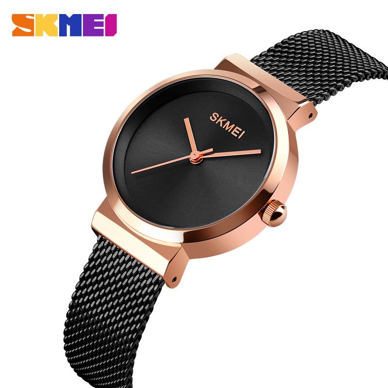 Fashion European and American Elegant Non-scale Steel Mesh Belt Women's Watch Waterproof Student Quartz Watch Women