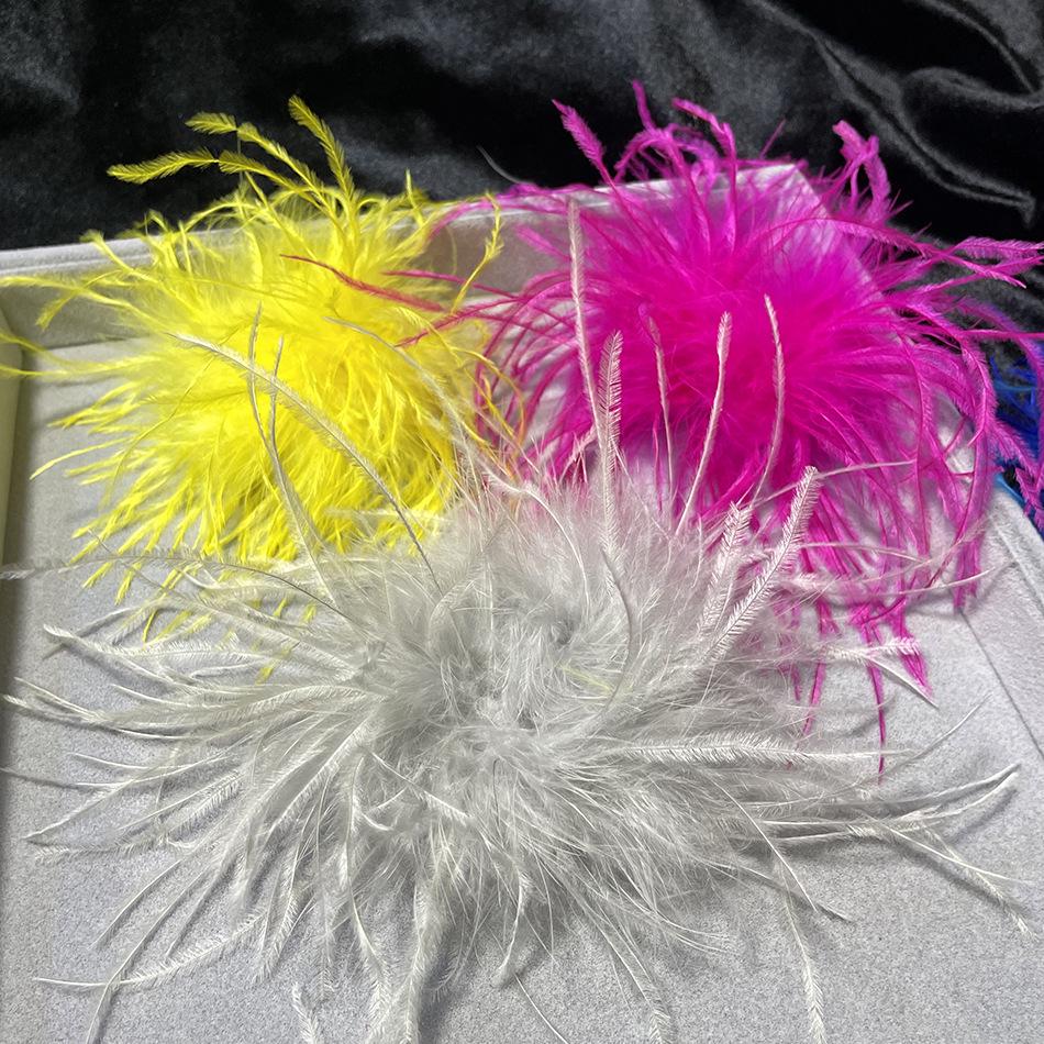 Suqi Mode Retro Abendkleid Brosche mit Natürlichen Straußenfedern