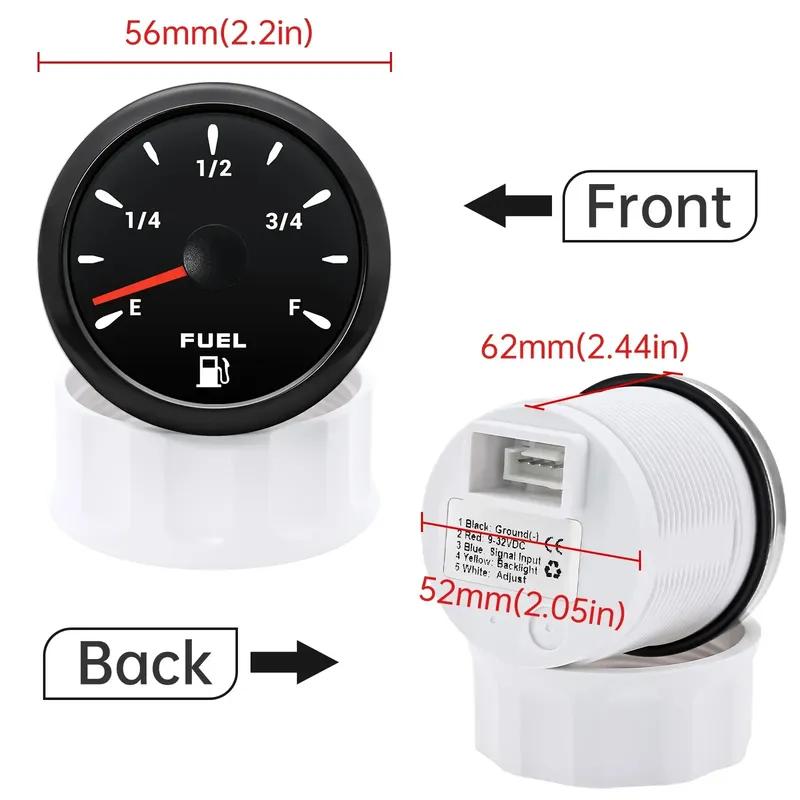 Waterproof IP67 Fuel Level Meter 240-33ohm Oil Tank Meter+100mm-550mm Fuel Float Sensor with 7 Color Backlight for Car Yacht