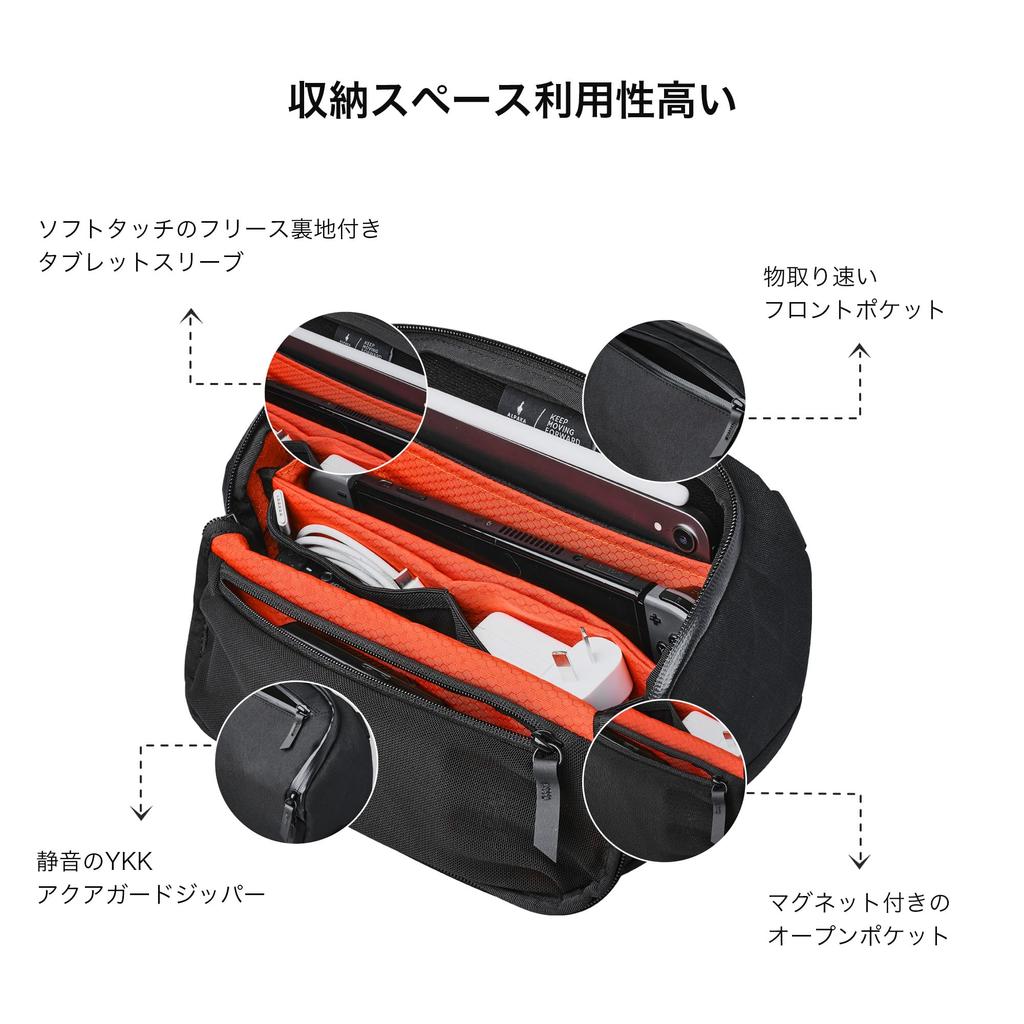 ALPAKA Vertex Pouch Shoulder Bag, Sling Bag, Tech Case, Organizer, and Carrying Bag for iPad mini, Other Devices, and Small Items, with Detachable