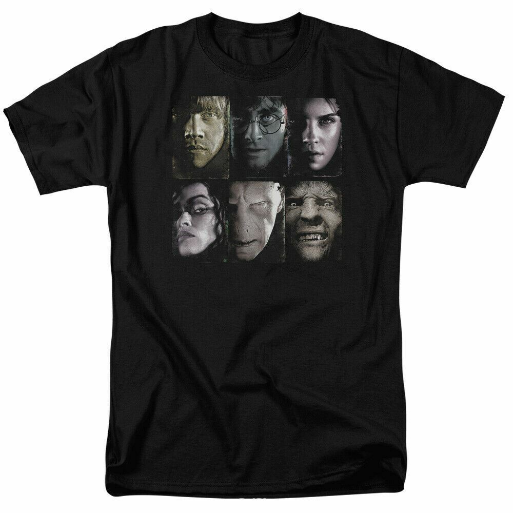 Harry Potter Horizontal Heads T Shirt Mens Licensed Wizard Movie Tee Map Black M