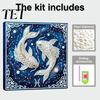 Adults Faux Pearl Painting Kit DIY Kit, 12 Constellation Rhinestone Art Set for Beginners Beginners, Handmade Wooden Frame Fake Wall Decoration