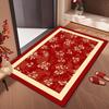 New Year Red Festive Diatomaceous Earth Bathroom Mat - Dirt & Wear-Resistant Entrance Mat