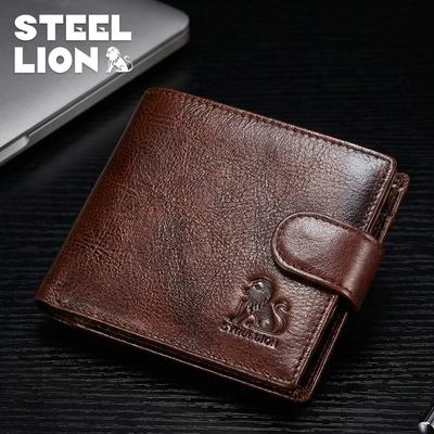 Portefeuille en Cuir Vintage pour Homme – Blocage RFID Poche à Monnaie à Pression 12+ Fentes pour Cartes Cuir de Vachette Premium