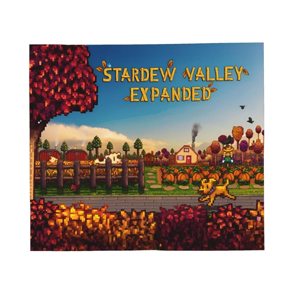 Stardew Valley Karte Frühling Decke Landwirtschaftsspiel Flauschig Lustig Warm Überwurfdecke für Bettwäsche Wohnzimmer Frühling Herbst Reisen