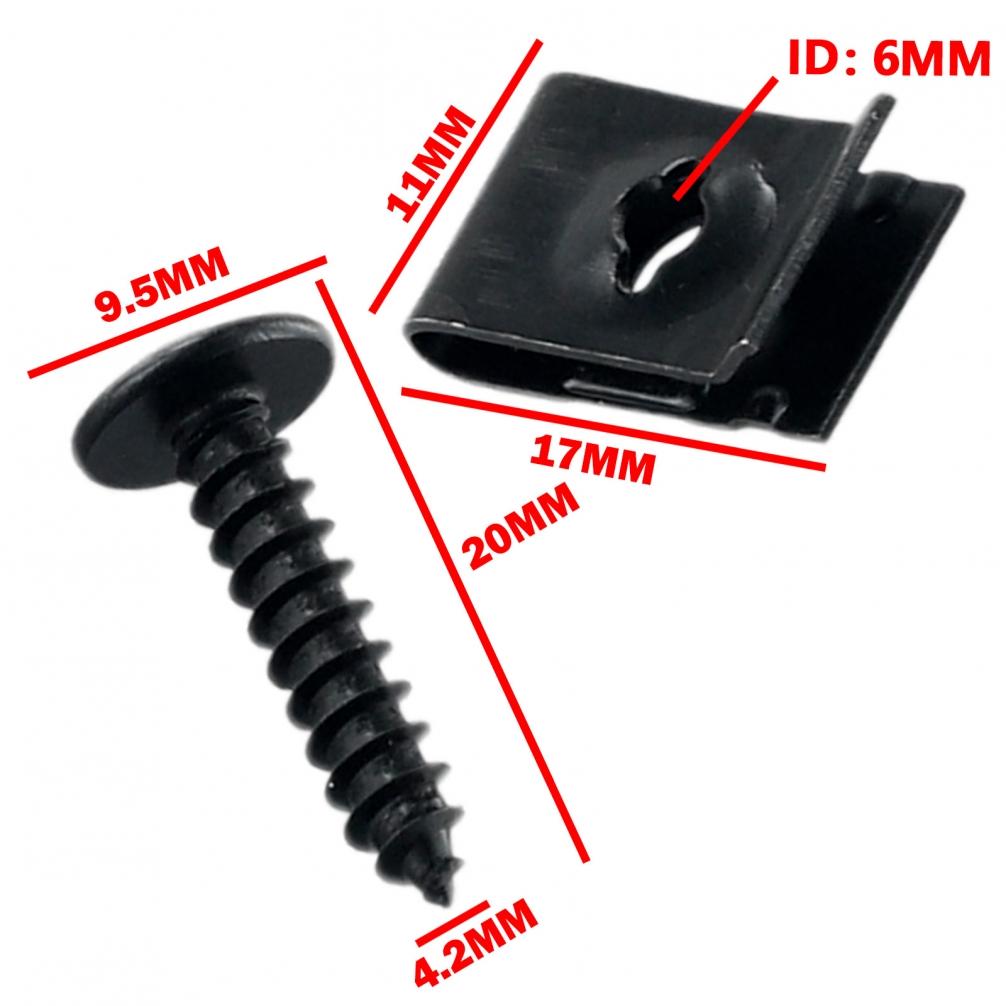 U-type Clips Accessory Black Panel Fasteners Parts
