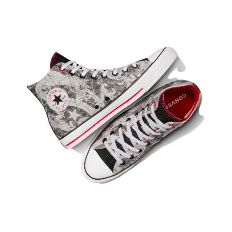 Converse All Star Durável Absorção de Choque Cano Alto Lona Sapatos Tênis Unissex Preto A08702C