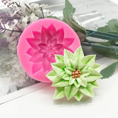 Silicone World Christmas Holly Leaf Silicone Mold Fondant Chocolate Cake Mold Baking Decoration Tool Soap Candle Mould DIY