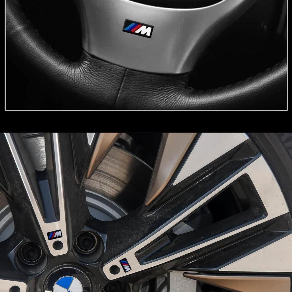 Umbrx8 4pc Car Sticker Steering Wheel Hub Decals For BMW M Performance E84 E87 X5 E70 F25 E90 E91 F01 F02 E60 E61 F10 F15 F30 M3 M5 E64