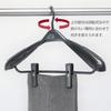 Sawafuji Clothes Hanger with Clips, Medium, Wine Red, 423mm Wide, Made in Japan, Shape-Retaining, Fits Uniforms, Skirts, Slacks, and Pants, with Non-S