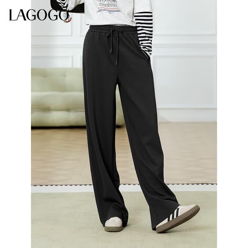 LAGOGO Women s Relaxed Fit Curved Blade Casual Pants S
