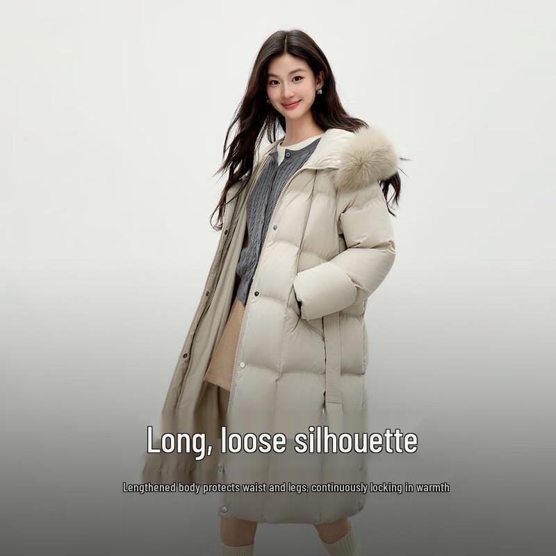 Qiushui Yiren Detachable Fox Fur Collar Down Coat
