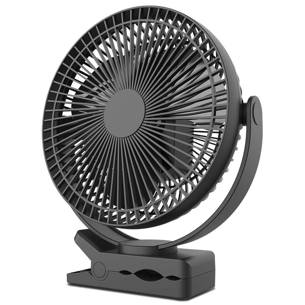 USB Rechargeable Clip-On Desk Fan with Long Battery Life - Outdoor Use
