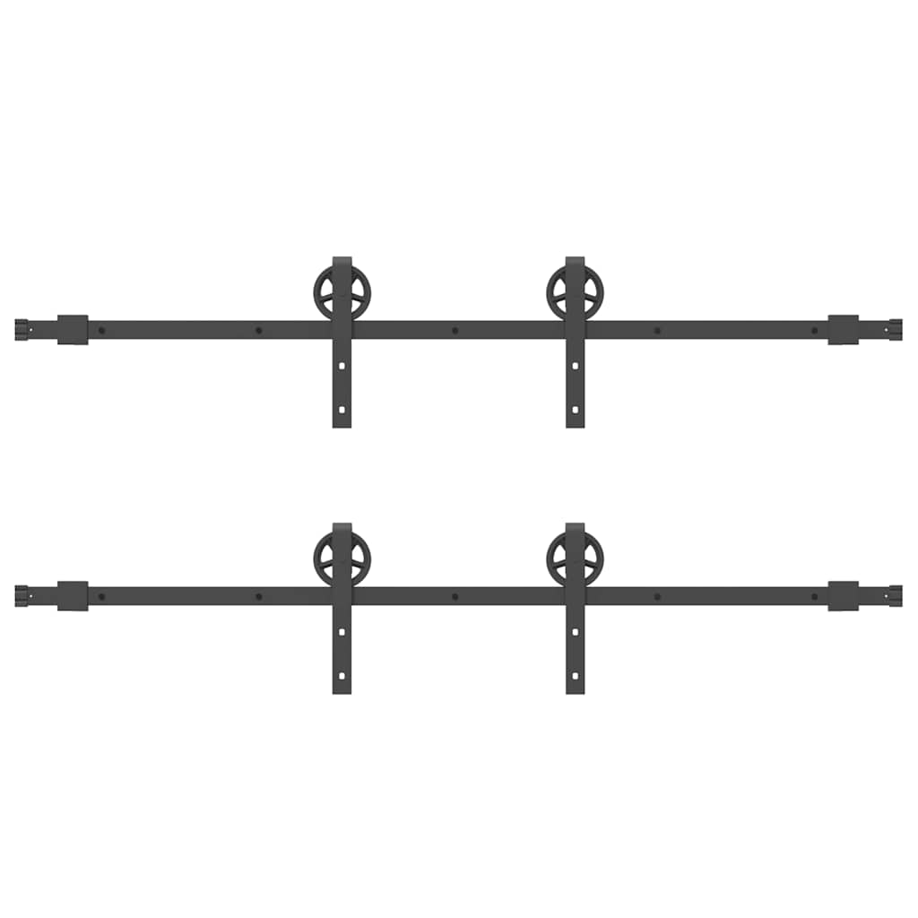Vidaxl System for Sliding Door Installation, 366 Cm, Steel, Black