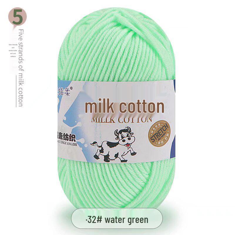 Five-Strand Milk Cotton Yarn for Crochet: Medium-Thick, Hand-Knitted DIY Kit for Dolls, Shoes, Scarves.